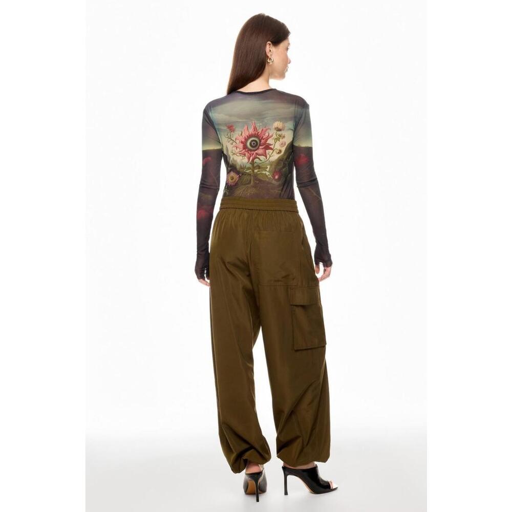 Monse Rose Printed Mesh Top Size M with Mesh Tear - Picture 2 of 9